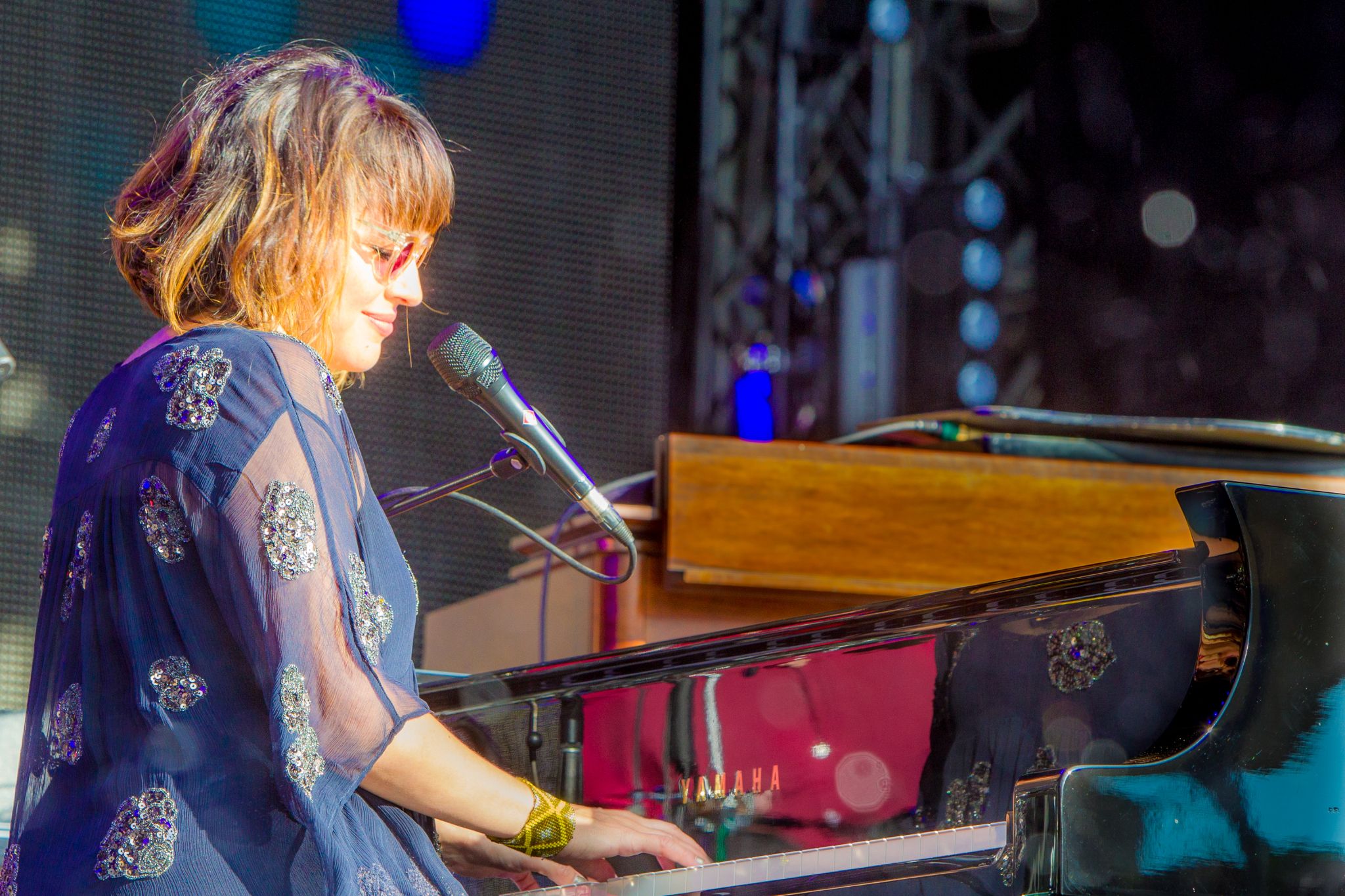 Nine time Grammy award winner Norah Jones performs at the Schlossplatz during the Stuttgart Jazz Open