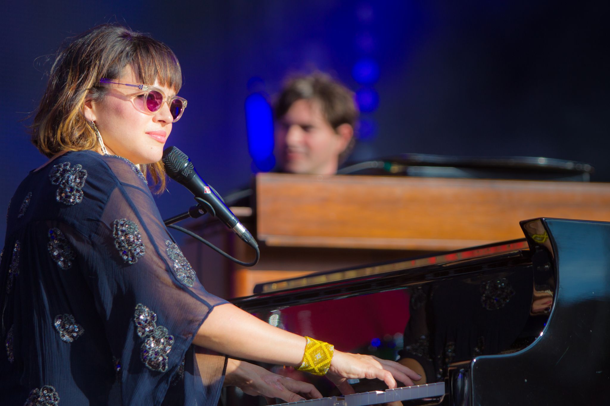Nine time Grammy award winner Norah Jones performs at the Schlossplatz during the Stuttgart Jazz Open