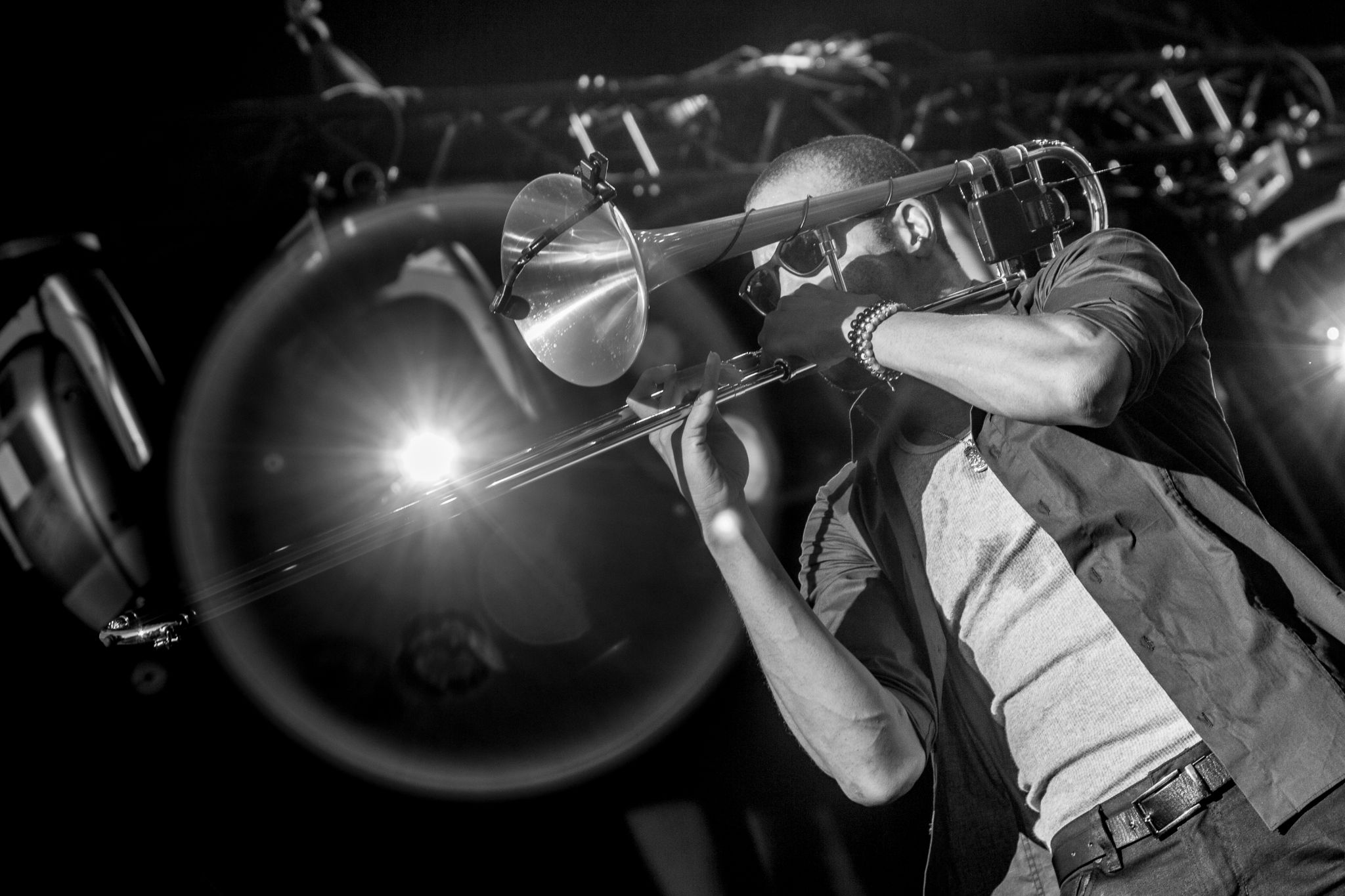 Trombone Shorty performs at the Schlossplatz during the Stuttgart Jazz Open