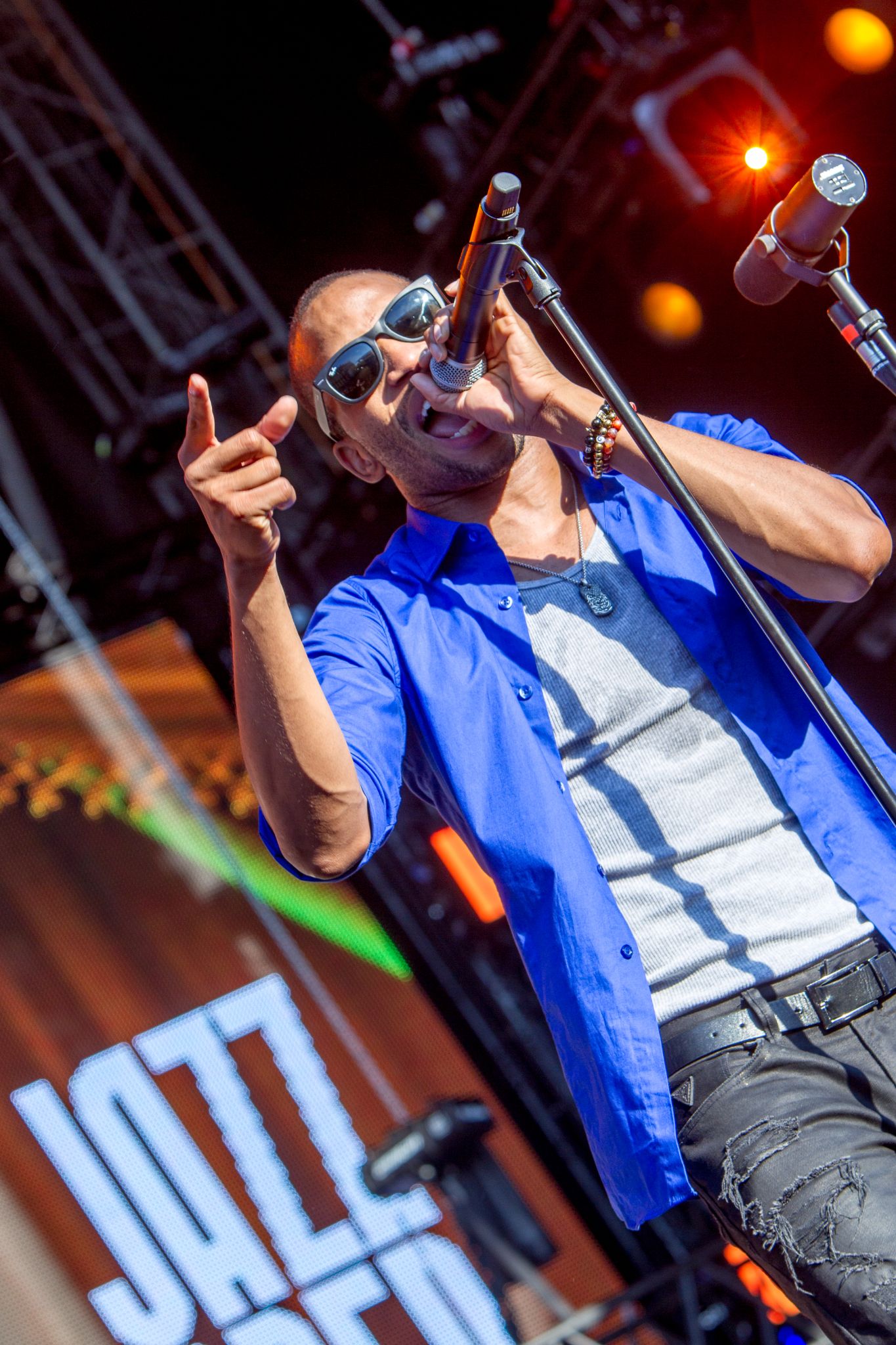Trombone Shorty performs at the Schlossplatz during the Stuttgart Jazz Open